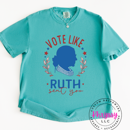 Vote Like Ruth Sent You — Patriotic Silhouette Message