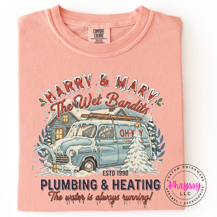 Wet Bandits Plumbing Heating Christmas Long Sleeve Tee