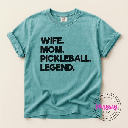 Wife Mom Pickleball Legend Bold Women's Statement Pickleball Mom Gift Funny Pickleball Style