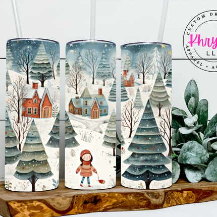 Snowfall Serenity 20oz Tumbler with Straw