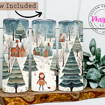 Snowfall Serenity 20oz Tumbler with Straw