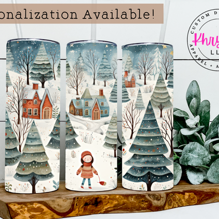 Snowfall Serenity 20oz Tumbler with Straw