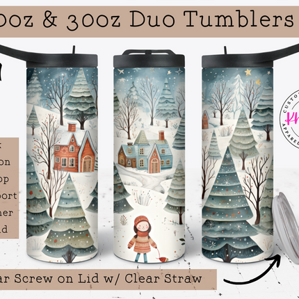 Snowfall Serenity 20oz Tumbler with Straw