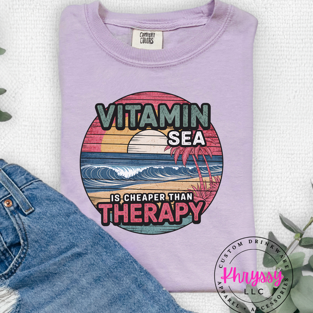 Vitamin Sea Graphic T-Shirt – Summer Beach Vacation & Ocean Lover Oversized Tee