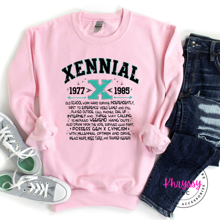 Xennial 1977 to 1985 Generational Humor Crewneck Sweatshirt