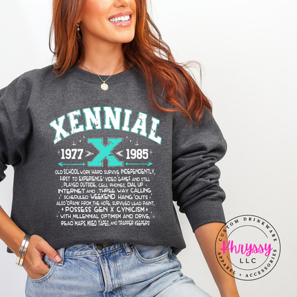 Xennial 1977 to 1985 Generational Humor Crewneck Sweatshirt