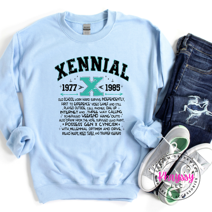 Xennial 1977 to 1985 Generational Humor Crewneck Sweatshirt