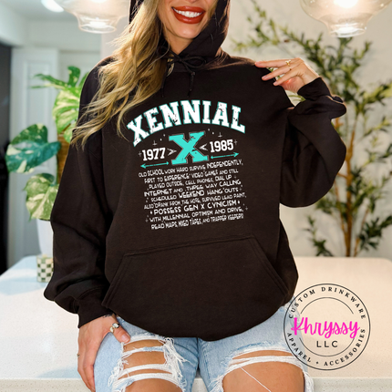 Xennial 1977 to 1985 Generational Hoodie | Funny Birthday Gift