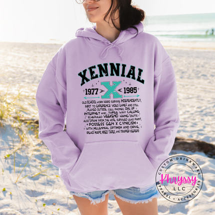 Xennial 1977 to 1985 Generational Hoodie | Funny Birthday Gift