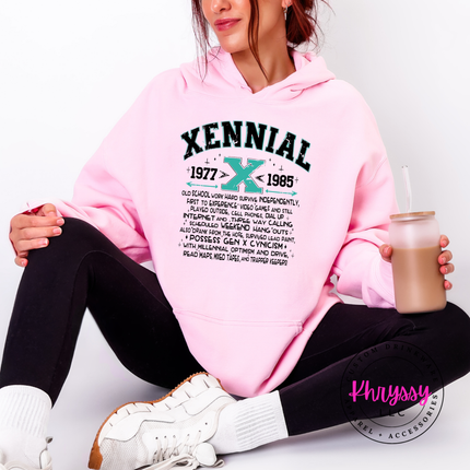 Xennial 1977 to 1985 Generational Hoodie | Funny Birthday Gift