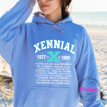Xennial 1977 to 1985 Generational Hoodie | Funny Birthday Gift