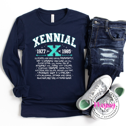 Xennial 1977 to 1985 Generational Humor Long Sleeve Tee