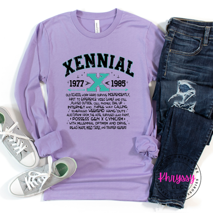 Xennial 1977 to 1985 Generational Humor Long Sleeve Tee