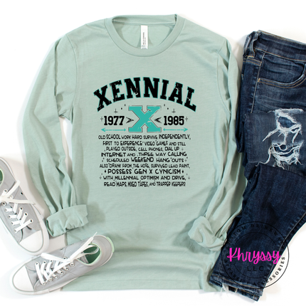 Xennial 1977 to 1985 Generational Humor Long Sleeve Tee