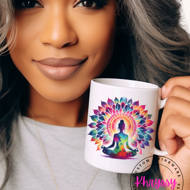 Yoga Mug - Colorful Mandala Meditation 15oz Coffee Mug