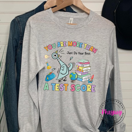 Scores Don't Define Them — Bella Canvas Motivational Teacher Long Sleeve