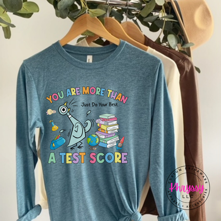 Scores Don't Define Them — Bella Canvas Motivational Teacher Long Sleeve