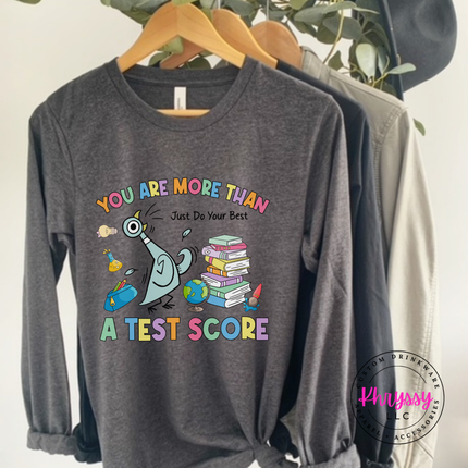 Scores Don't Define Them — Bella Canvas Motivational Teacher Long Sleeve