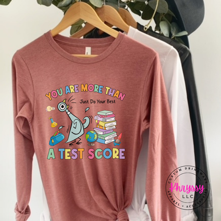Scores Don't Define Them — Bella Canvas Motivational Teacher Long Sleeve