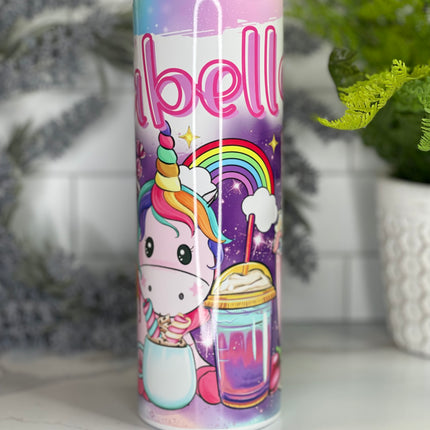Enchanted Unicorn Dreams Personalized 20oz Tumbler with Straw